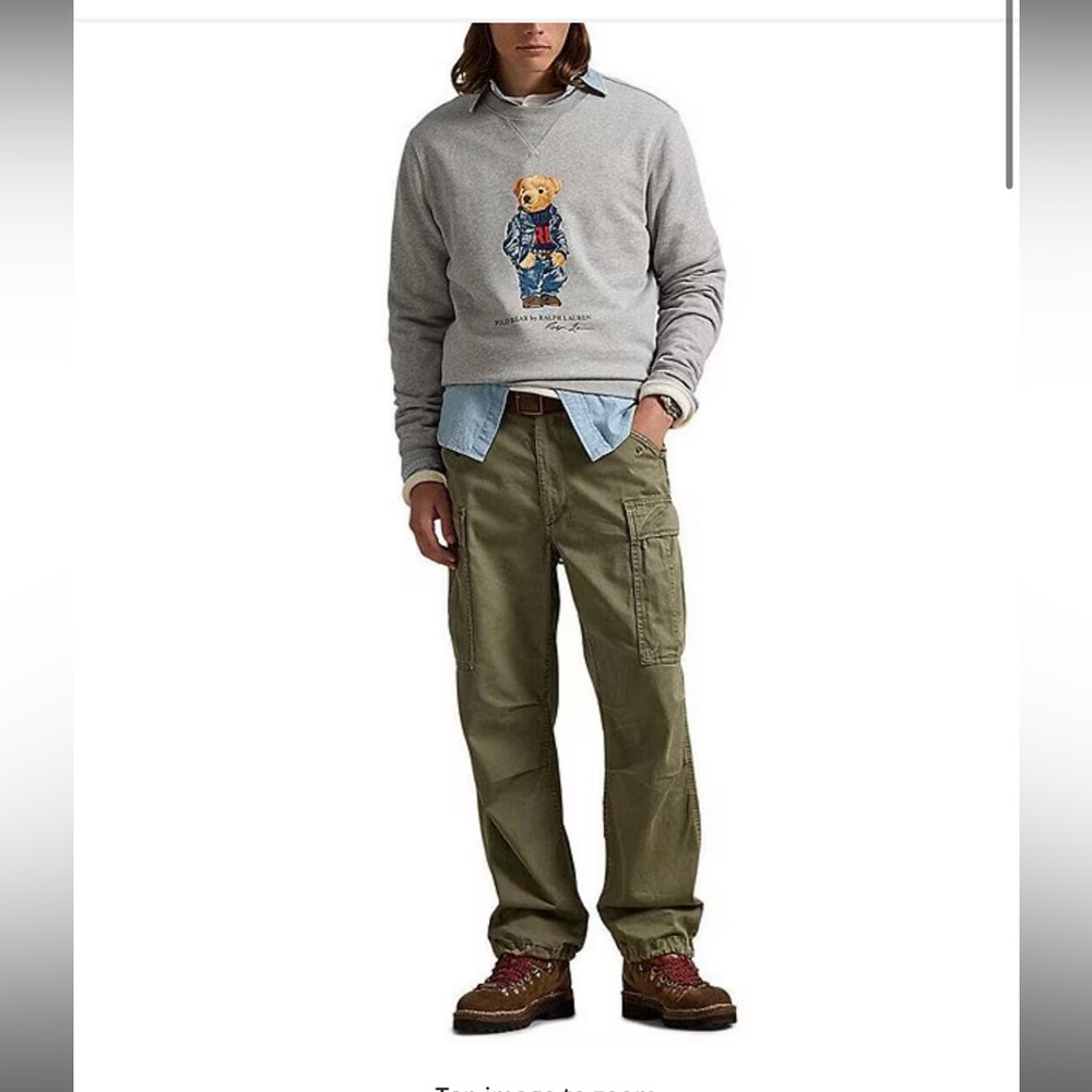 Ralph Lauren Gray Sweatshirt with Bear Design